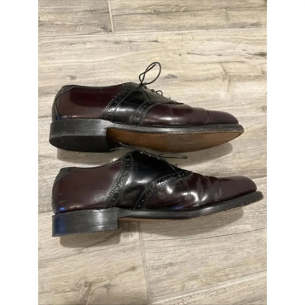 ALLEN EDMONDS SHELTON BURGUNDY BROGUE OXFORD DRESS SHOES SIZE 9D VGC!